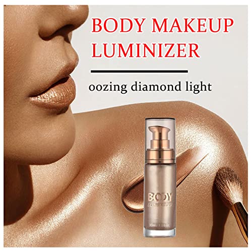 Body Shimmer Oil Highlighter Makeup Shimmer Body Lotion ,Body Glow,Body Seductive Gold,Body Makeup Waterproof Shimmer Body Oil For Face & Body - Rose Gold #TOP1