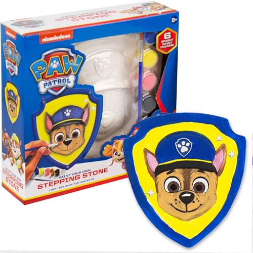 Image of Horizon Group USA Paint Your Own Ceramic Stepping Stone Kit, Arts and Crafts for Kids, Toddlers, and Adults, Paw Patrol