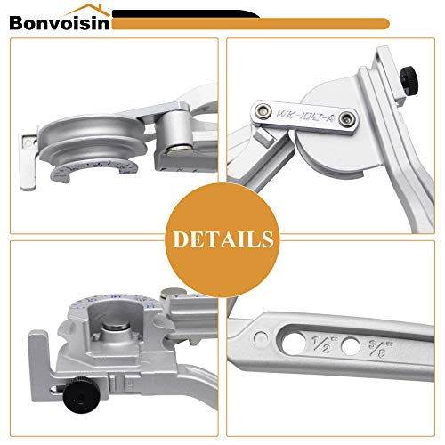 Bonvoisin 3/8" 1/2" Od Tubing Bender 2 In 1 Manual Bender 180° Hvac Soft Copper Aluminum Tubes Bending Tool For Air Conditioning Refrigeration Repair #TOP2