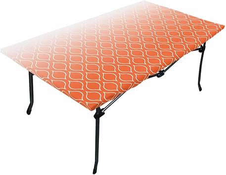 3 ft Dikdörtgen Masalar için Fas Uyumlu Masa Örtüsü, Su Geçirmez Elastik Vinil Masa Örtüleri Piknik/Kamp/Parti için Dış Mekan Masa Örtüsü 24x36 inç, Turuncu Gradyan Modern Sanat Dokusu