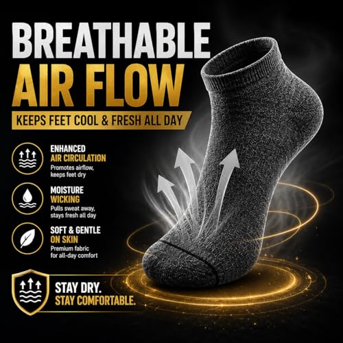 Image of MCAVOY ROME Ankle Length Cotton Socks Men & Women for Sports Unisex Multicolor Socks Ideal for Gym, Casual Wear & Running Odor Free,