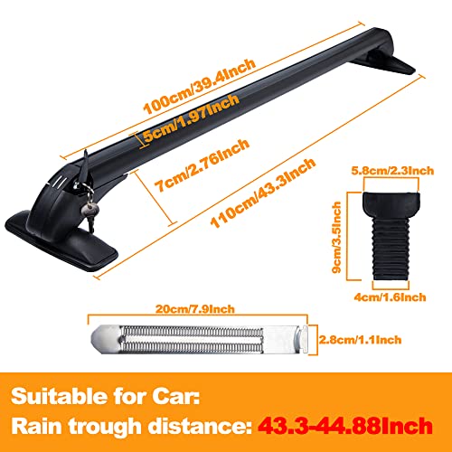Tbvechi Roof Rack, Car Top Roof Rack Cross Bar Luggage Carrier Adjustable Window Frame Black Roof Bars #TOP3