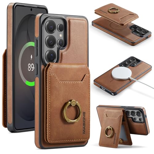 Funda para Samsung S26 Ultra de cuero con monedero magnético ideal para viajar sin bolsos