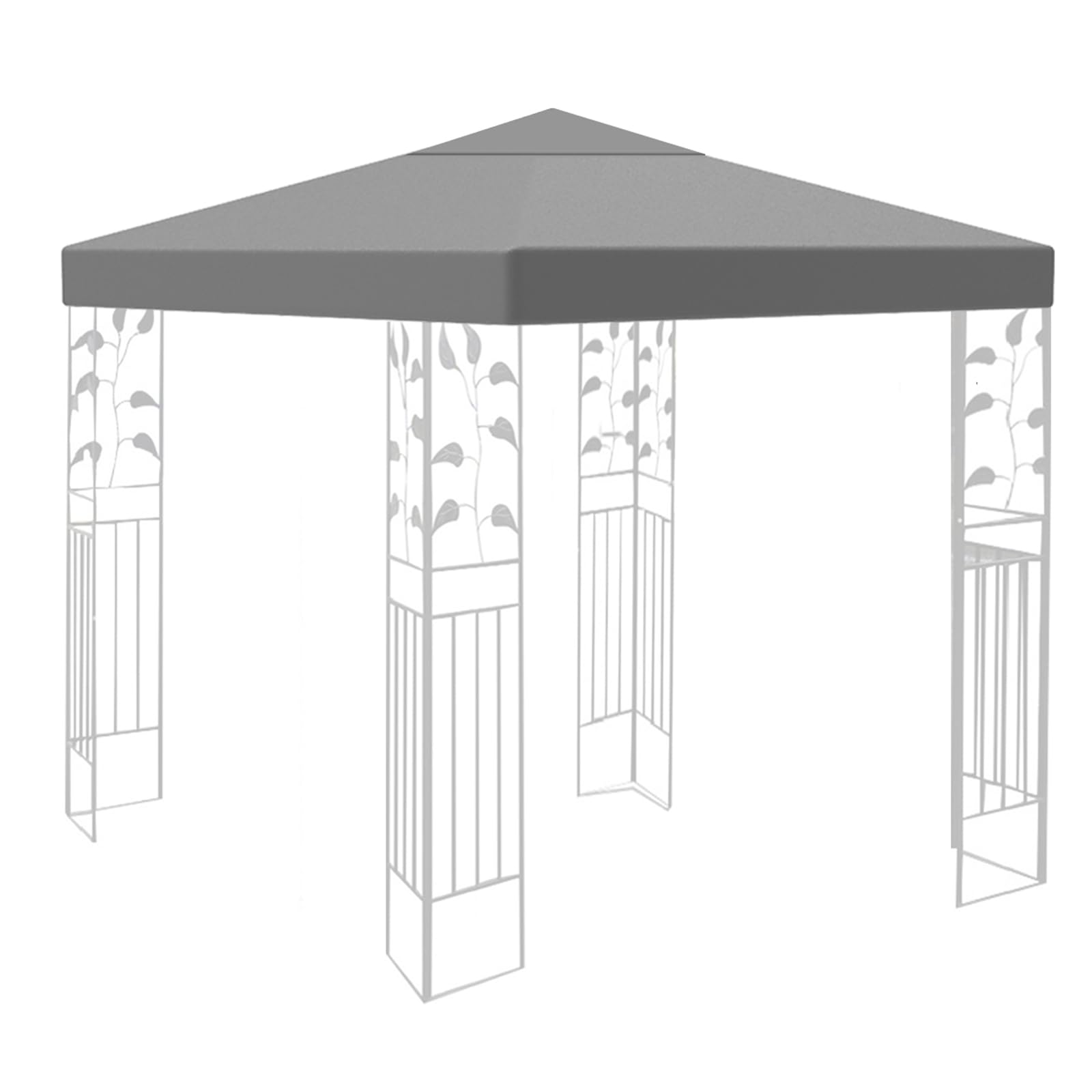 Gazebo di ricambio, 3 x 3 m, impermeabile, stabile, resistente all'inverno, 160 g/m², grigio, tetto singolo, gazebo pieghevole per feste, copertura superiore