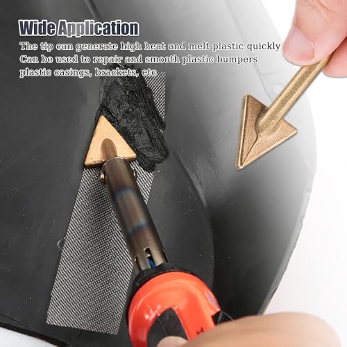 Image of 4Pcs Professional Plastic Welder Replacement Tips Copper Head Soldering Iron Tips for Leather Shoe Repairs Welder Accessories for Smooth Car Bumper Repair