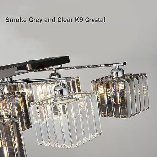 Plafonnier en verre cristal rétro à 4 lampes pour éclairage de cuisine - 4