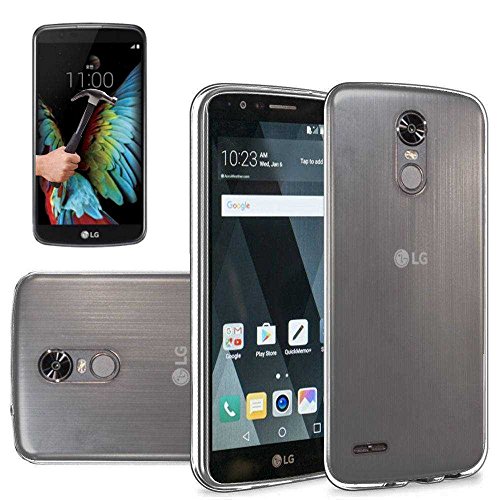 Todobarato24h Funda TPU Lisa LG K8 2017 5 Pulgadas Transparente + Protector DE Cristal Templado