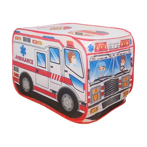 Bffcnl Tienda de Campaña Infantil Creativa Y Ligera: Plegable, Ideal para Interior Y Exterior, Camping Y Jardín. Ideal para Niños Y Niñas, Ambulancia