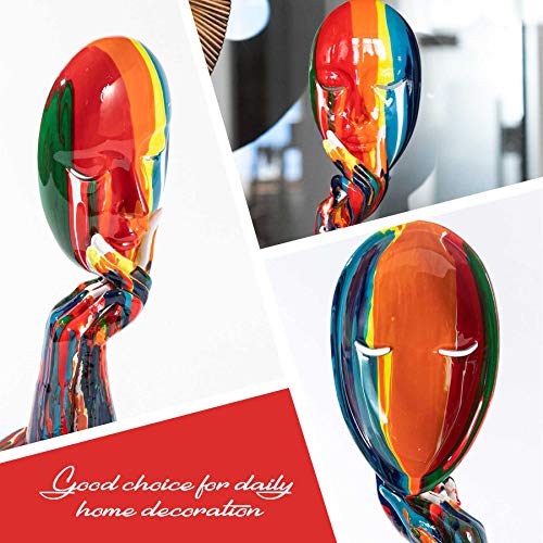 Xita8 Coffee Table Decor Statues And Sculptures, Modern Abstract Art Statue Decorations For Living Room, Colorful Unique Home Decorations(Mask) #TOP7