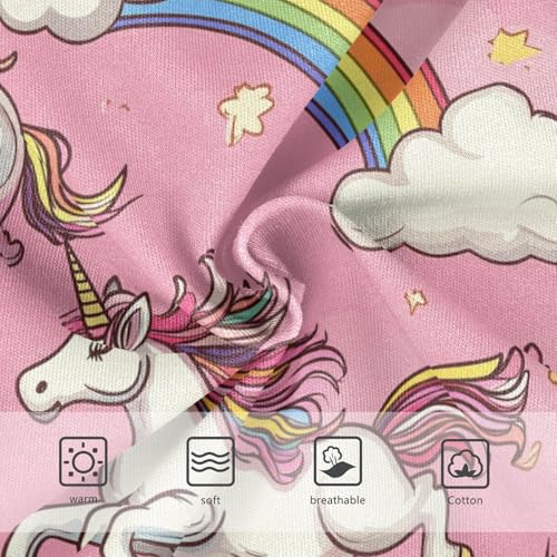 Wusikd Cute Unicorns Girls' Underwear Cotton Rainbows Pink Girls Briefs Soft Toddler Underwears 2T3