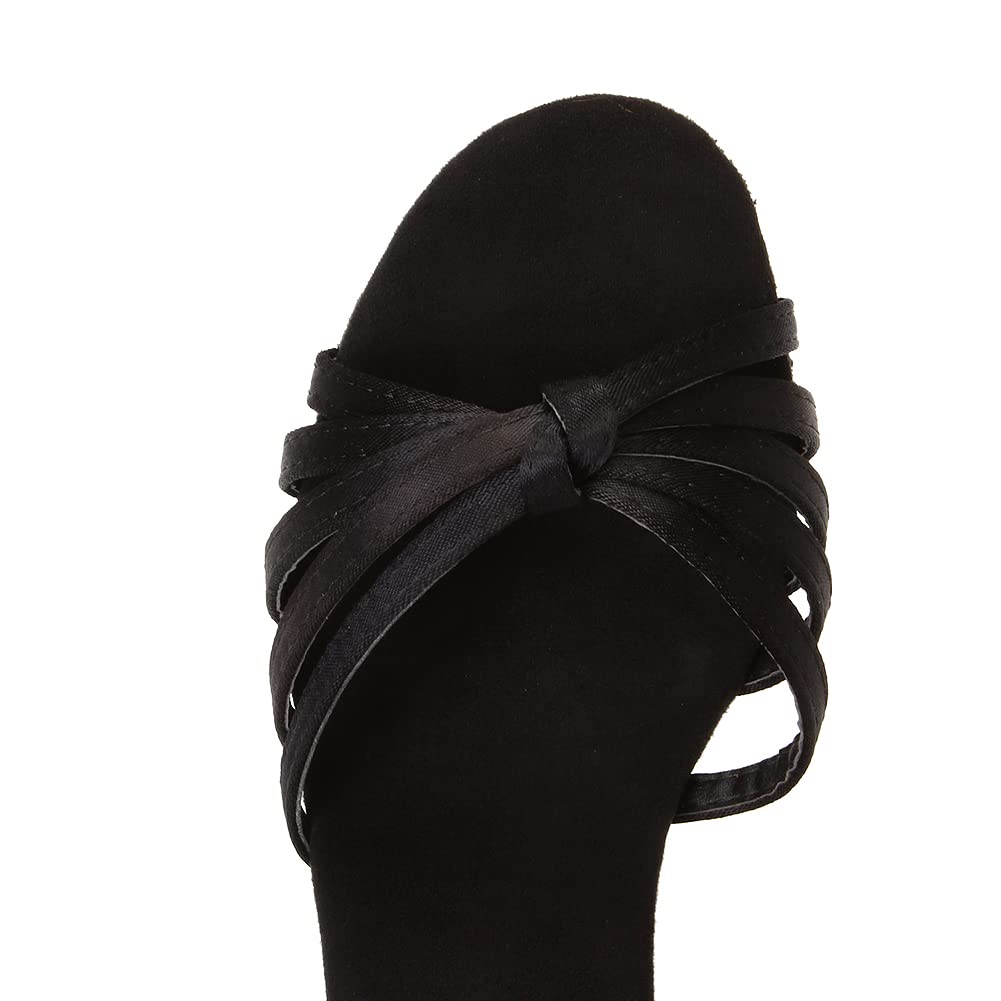 Scarpe da Ballo Latino Donna Raso Professionali Pratica Balli Salsa Tango Tacco 5cm,Modello-EM217D