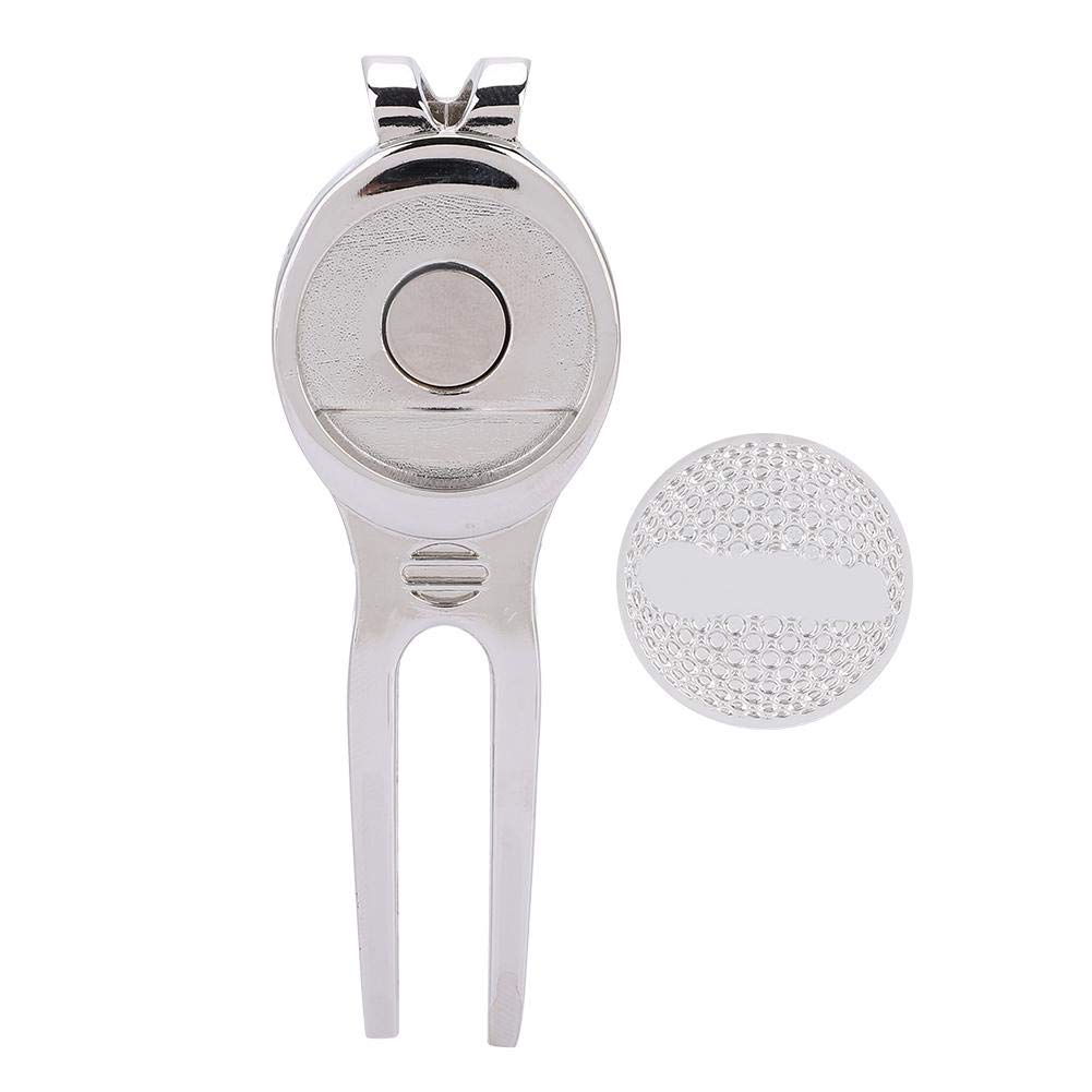 Tbest Divot Repair Tool Lega di Zinco Magnetico Ball Marker Argento D102