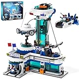 QLT Space Police Station Builidng Set, 905 Pcs Building Toy Compatible with Lego, Little Spaceship, A Police Robot, Gift for Adult & Boys