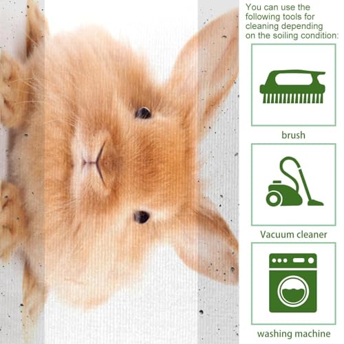 Tapete de cocina para pasillo y cuarto de lavado con estampado de conejo bonito 5