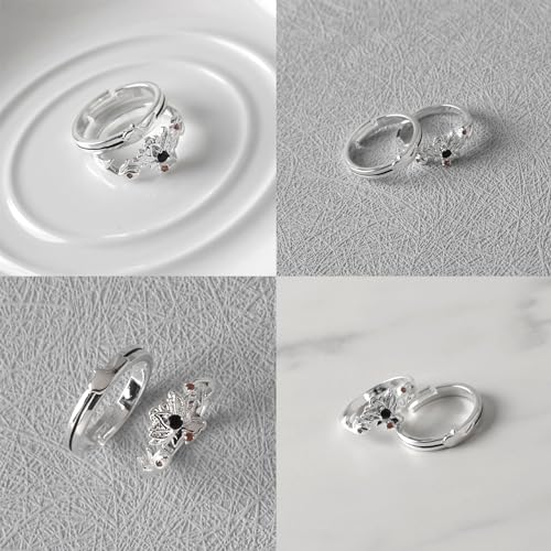 2 PCS Anime Couple Rings Adjustable Rings Anime Finger Rings Alloy Grandmaster Demonic Cultivation Set for Fans, Lan Wangji 14