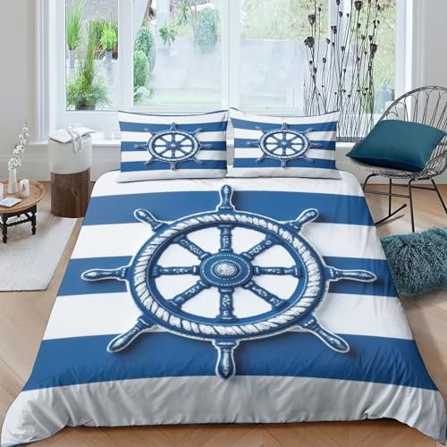 Housse de couette maritime imprimé 3D en microfibre douce - 4