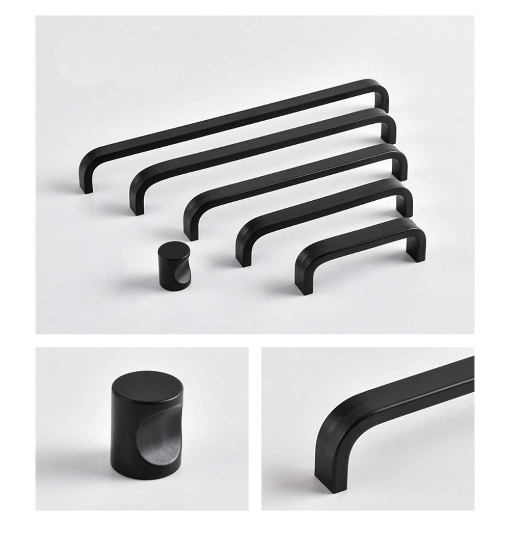 ANSIEDIO 2pcs Black Aluminum Alloy Cabinet Cupboard Closet Wardrobe Door Drawer Knobs Pull Handles (96mm) - Image 2