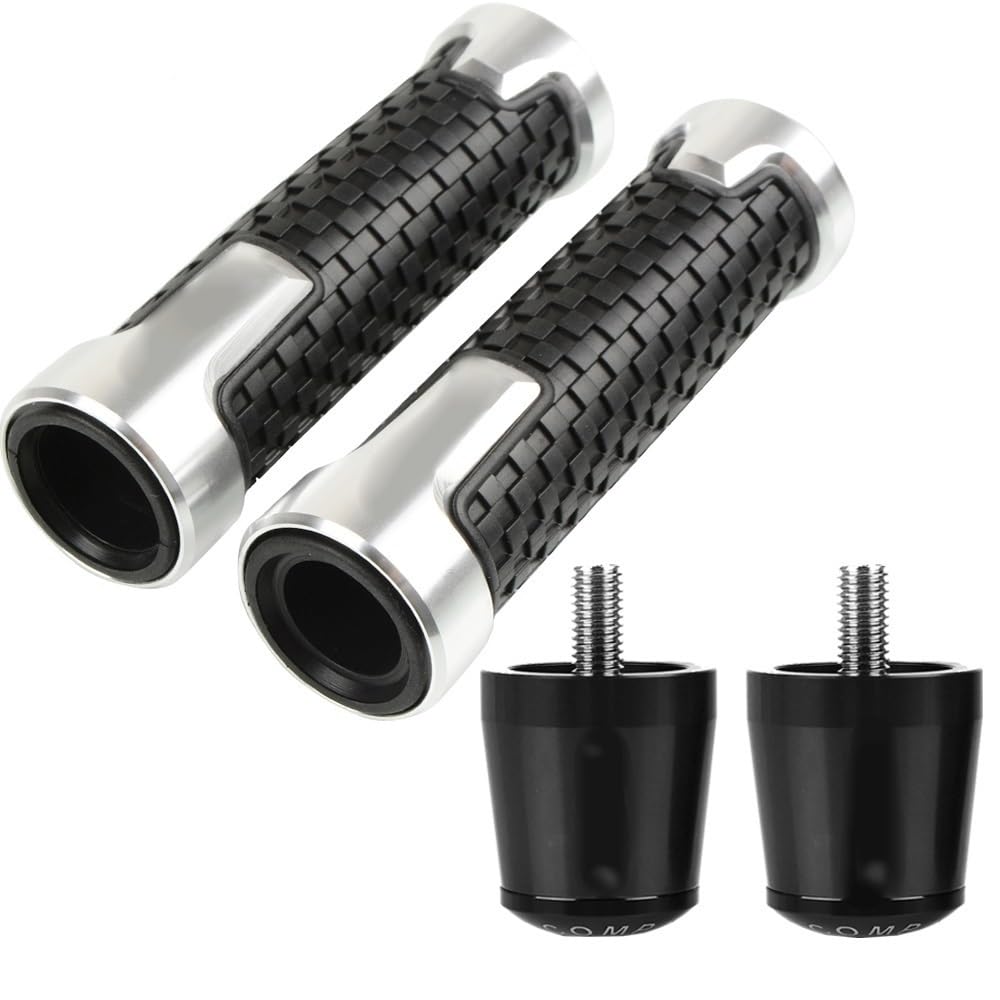 Moto guidon poignées antidérapant ZX6R Kawasaki argent CNC