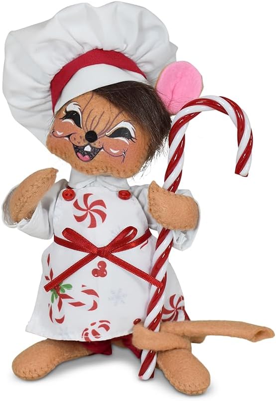 Annalee Candy Cane Lane Boy Mouse, 6 inch Collectilbe Figurine