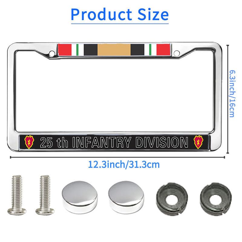 Image of 25th Infantry Division License Plate Frame - US Army Military Veteran Car Accessory
