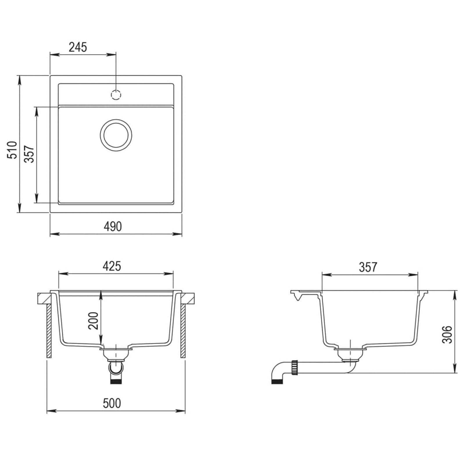ZEYUAN Fregadero de Cocina de Granito con un Seno, Mueble Pila Lavadero, Pila Fregadero Cocina, Fregadero sobre Encimera, Fregadero Baño Encimera, Picas De Cocina, Beige