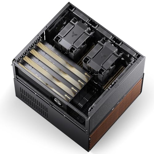 Image of JONSBO N5 NAS Pc Case, E-ATX,12HDD+4SSD Drive Bay GPU HP Host, Supports Max. 4 GPU,E-A.TX(330mm) MB /ATX PSU Supports, with 3 Fans Built-in, 8 Slots PCI, Solid Wood Veneer Computer Case,Home Server