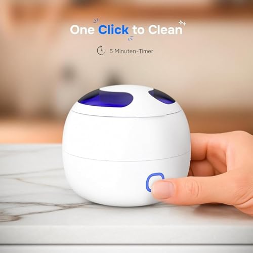 Ultraschallreiniger für Zahnspangen | Reinigen Sie Ihre Zahnprothesen einfach und schnell mit Ultraschall-Technologie | Mundschutz-Reiniger | Nachtschutz-Reiniger | Aligner-Reiniger