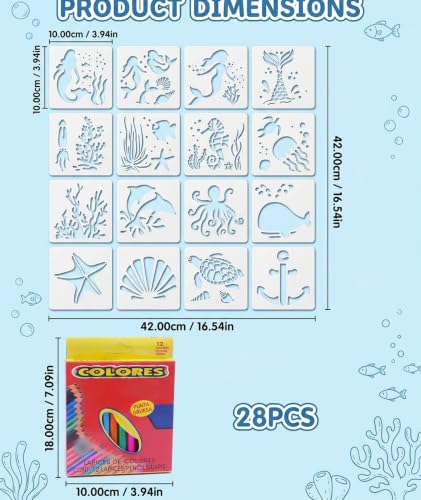 Image of 24Pcs Stencils for Craft and Art, Wooden Stencils for Kids, Stencils for Kids, Wooden Painting Templates for Kids, Drawing Board for Home and Travel, Ideal for DIY Projects and Creative Art (White)