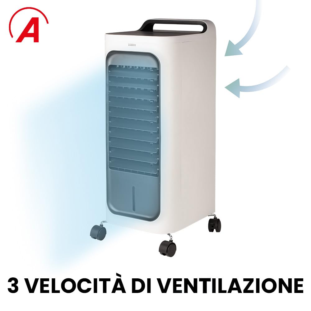 Ardes TAO Circulateur d’Air 80W 2 en 1 avec Oscillation Automatique, 3 Vitesses, 2 Niveaux de Chaleur, mando, Écran LED, Réservoir 5 L et Filtre Anti-Poussière