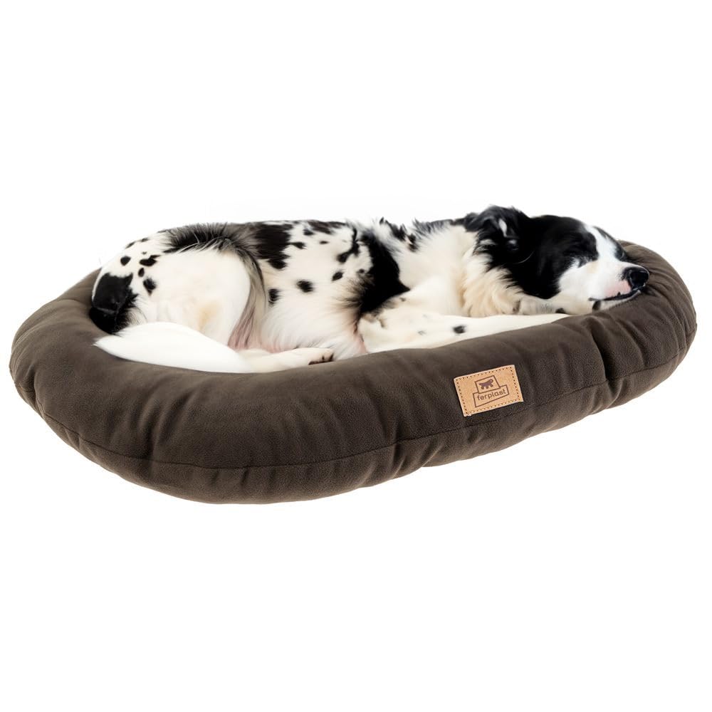Ferplast Hundebett große Hunde Huindekissen Relax Microfleece 89/10 Wattiertes Weiches Microfleece Waschbar Grau