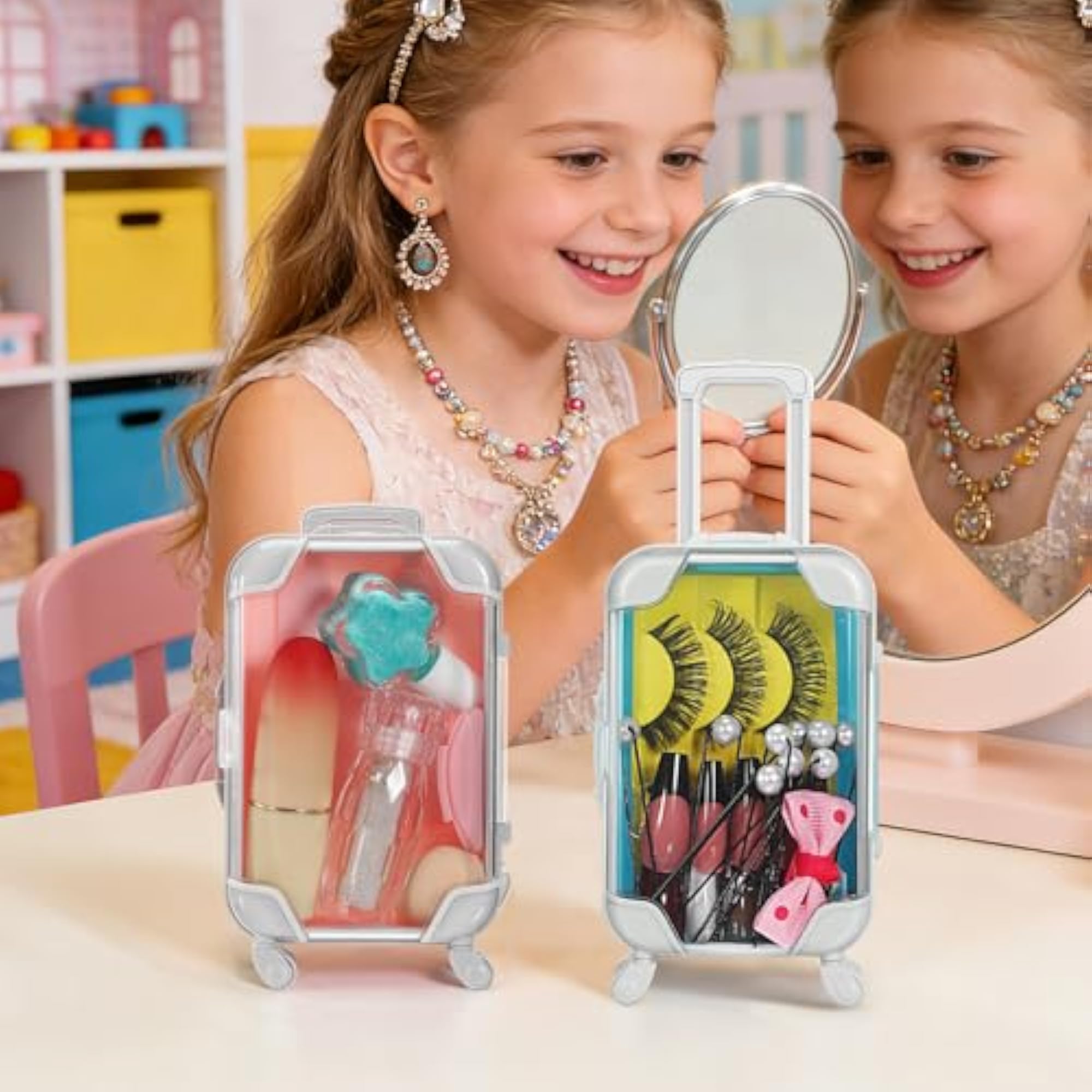 4pcs Mini Makeup Suitcase Lash Storage Boxes