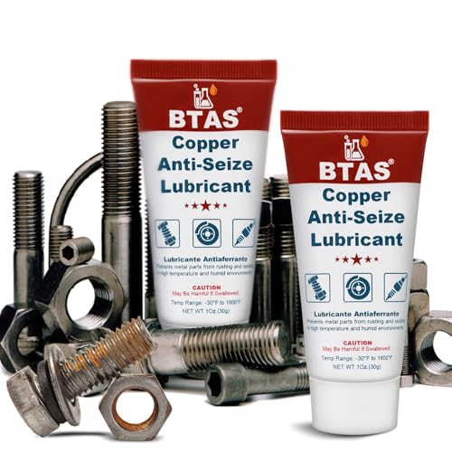 Image of BTAS Anti Seize Lubricant with Copper in It, Spark Plug Grease 1 Oz 3 Pcs | Forms A Metal Barrier Against Moisture, Salt & Exhaust Acid, Stopping Thread Galling, Seizure and Rust for Easy Bolt Removal.