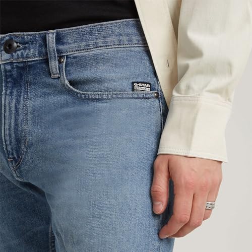 G-STAR Raw - Mens Mosa Straight Jeans, Color Sun Faded Blue Donau, Size: 36W x 30L4