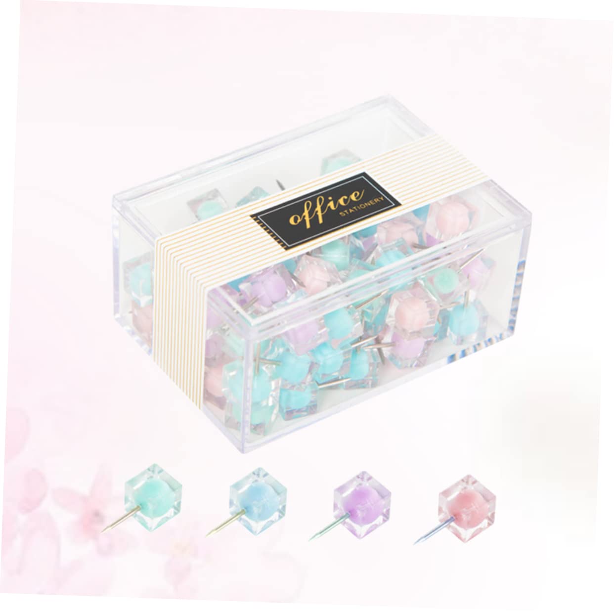 ARTIBETTER 3 Series Push Pins Coloridos para Oficina Y Manualidades Chinchetas De Mezclados para Tableros Y Paredes con Seguridad 80 Piezas*3