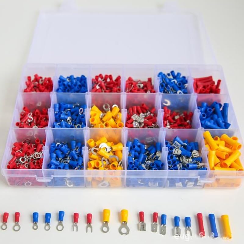 1400pcs Anti Corrosion Assorted Solid Crimping Electrical Wire Connectors Copper Terminal Set Automobiles Tool Insulated VUQLDHAYZ