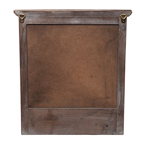 Mygift® Wall Mount Country Rustic Brown Wood Framed Memo Chalkboard Wall Organizer With 4 Key Hooks #TOP5