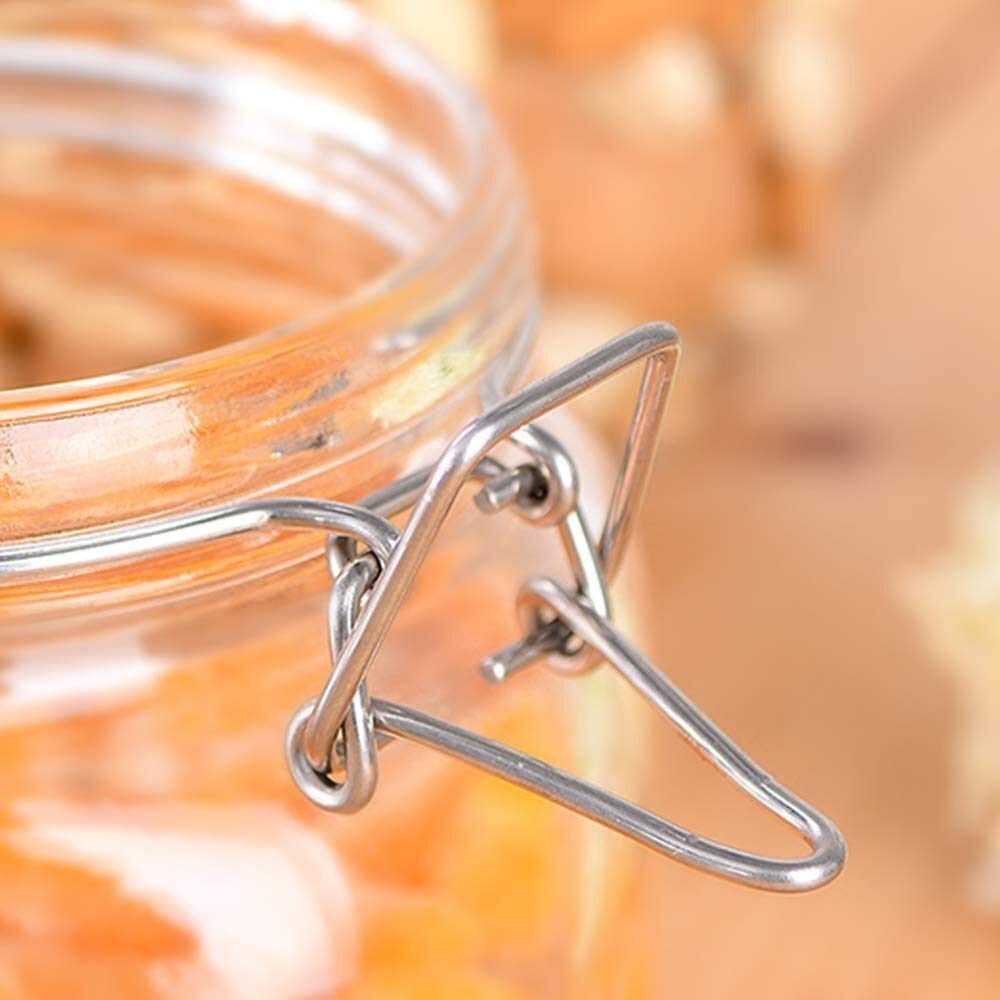 Mocne butelki na przyprawy 3 sztuki przezroczystego szklanego słoika zestaw kuchnia szczelny słoik do przechowywania suchych towarów z zamykaną pokrywką na herbatę, kawę, wanilię i przyprawy przybory kuchenne