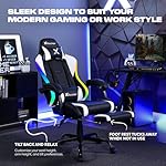 X Rocker PC Computer Gaming Desk Chair with Wheels, College Dorm Room Essentials for Guys and Girls, Adjustable, Ergonomic Office Chair, Gifts for Gamers - Image 5