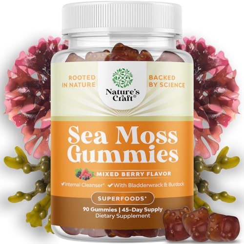 Nature's Craft Sea Moss Gummies with Bladderwrack & Burdock (90 ct)