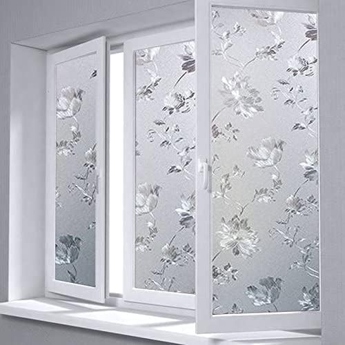 Image of WOO Home Frosted Glass Window Film & Stickers (18 X 48 INCH) Privacy Window Cover for Home & Office - Easy Apply, UV Protection, Removable Decorative Film (Frosted Design Film | 1.5 X 4 SQFT)