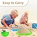 3 Pcs Plastic Sensory Bins-Portable Sandbox Container with Handle & Clear Lid-Stackable Play Tray for Kids Storage Sand,Toys & Crafts-Organizing Container for Home,Office and More(Green+Blue+Pink)