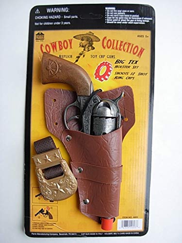 Big Game Toys~ Big TEX-Pistol Cowboy Western Holster Heavy CAST Metal Toy Cap Gun Italy