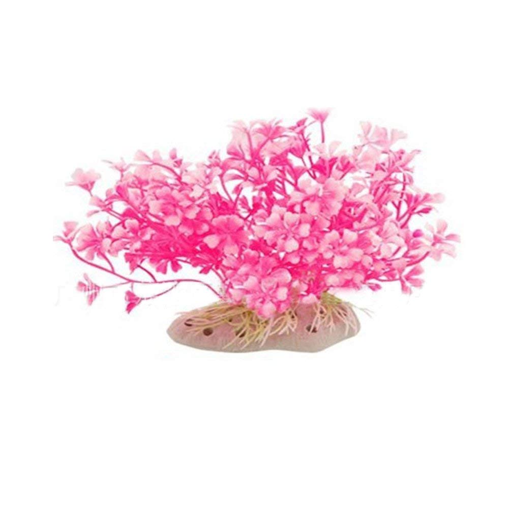 Fish Tank Simulation Pink Reusable Plastic Flower Artificial Plant Aquarium Ornament Red
