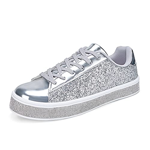 UUBARIS Women's Glitter Tennis Sneakers