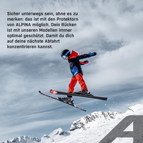 ALPINA PROSHIELD JUNIOR Vest - Flexibler, Atmungsaktiver & Individuell Einstellbarer Rückenprotektor Für Kinder, Black, 152
