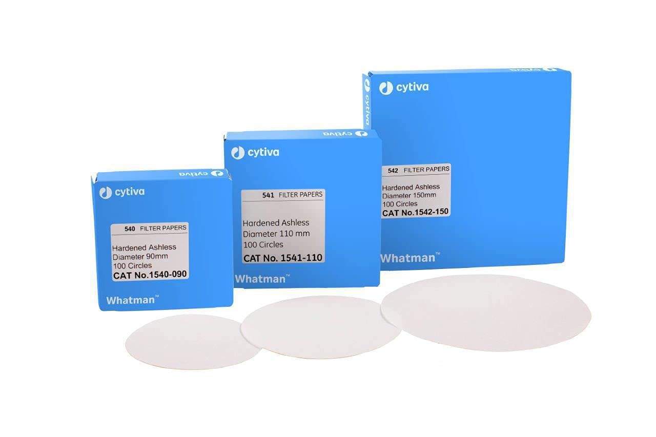 GE Bio-Sciences 1542-125 Cellulose Filter Paper, Circles, Hardened, Ashless Grade 542, 125 mm Diameter (Pack of 100)