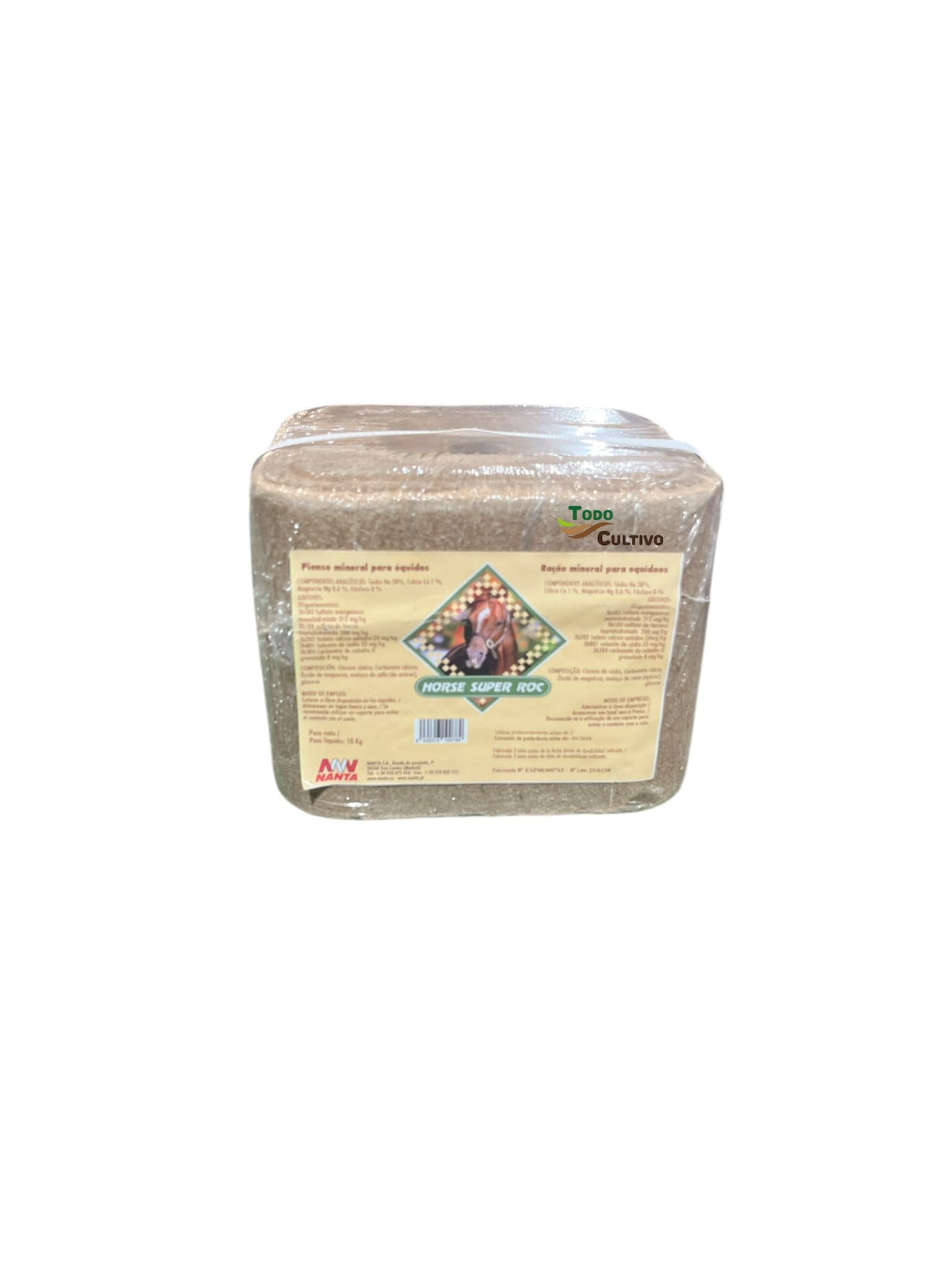 Bloque de Sal melazado Especial para Caballos o equidos 10 kg (Cloro, Sodio, potasio.). Nanta Horse Super roc