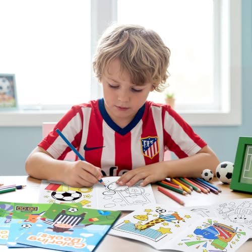 Image of Bulk Soccer Coloring Books, 96Pcs Mini Drawing Booklet for Kids | Sports Ball Theme DIY Art Coloring Book for Toddlers Toddlers Holiday Birthday Party Goodie Bags Stuffer Classroom Crafts Art