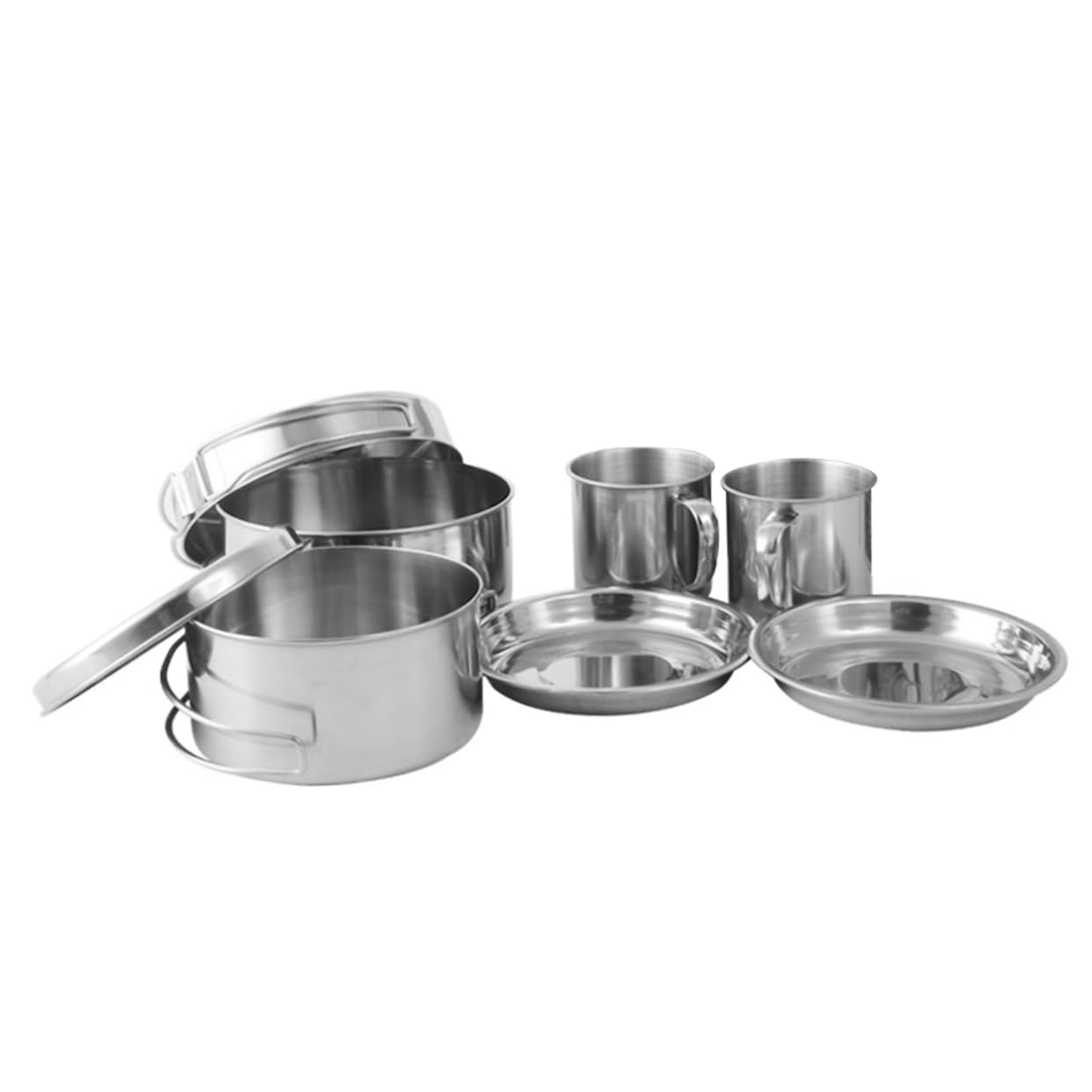 Set Pentole da Campeggio in Acciaio Inox Portatile