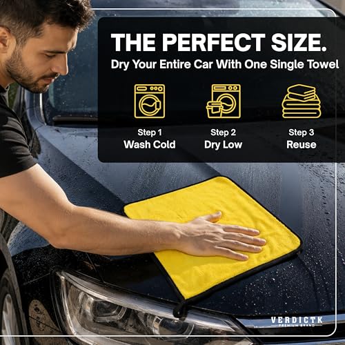 Image of RBORA Microfiber Cloth for Car Cleaning & Bike Cleaning, Ultra Soft Scratch-Free Car Cleaning Clothes, Highly Absorbent Detailing Towel for Cars, Bikes, Glass & Dashboard